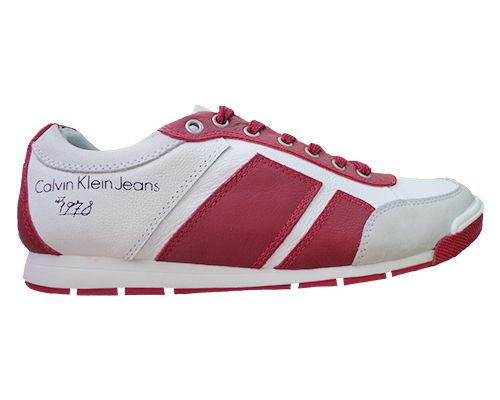 Calvin Klein Est. 1978 em Couro Branco e Vinho MOD:10656