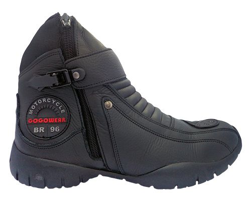 Bota Masculina Motociclista Gogowear Couro Preta MOD:10585